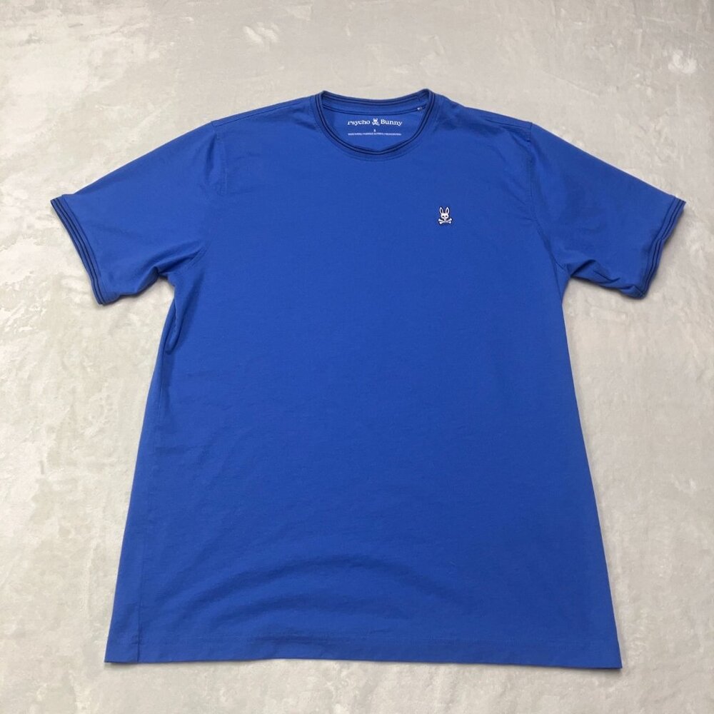 Psycho Bunny Classic Crew Neck Tee Men's Size 8 / XXL Blue Skull Embroidered